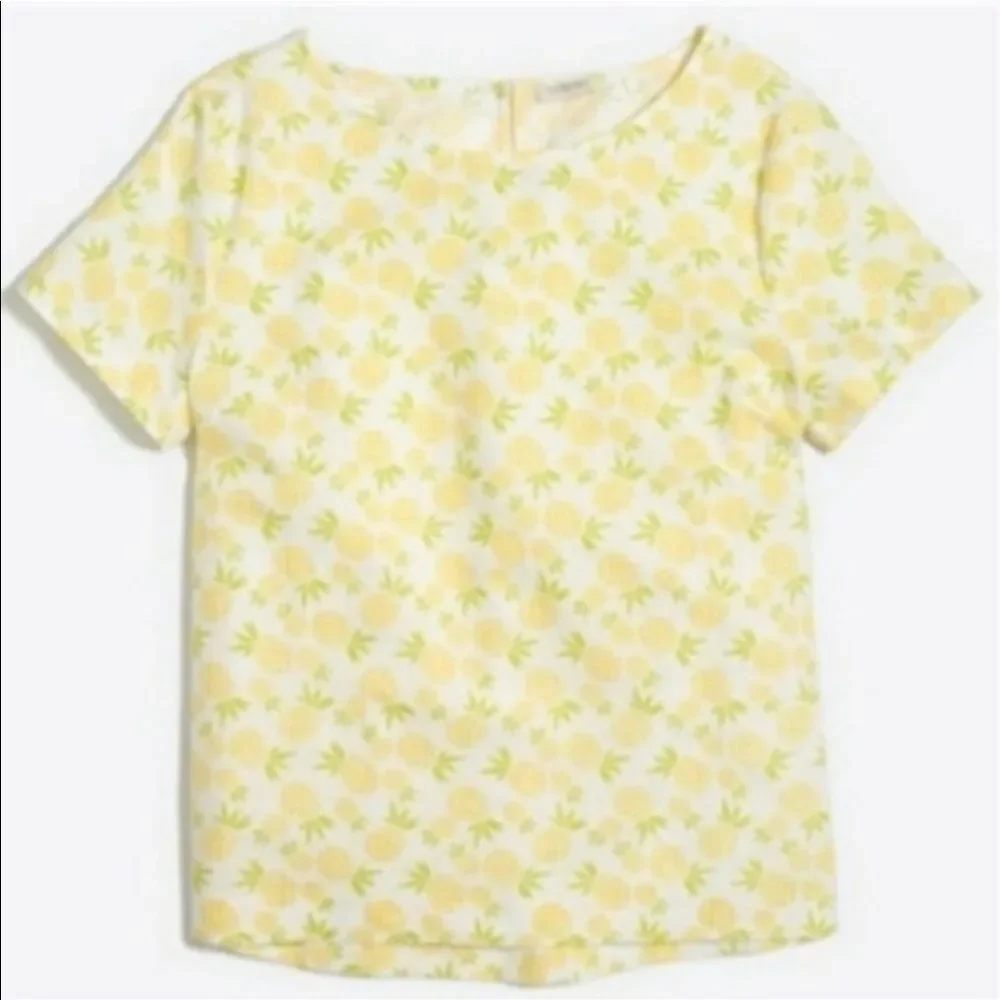 J. Crew Pineapple Print Linen Top XS